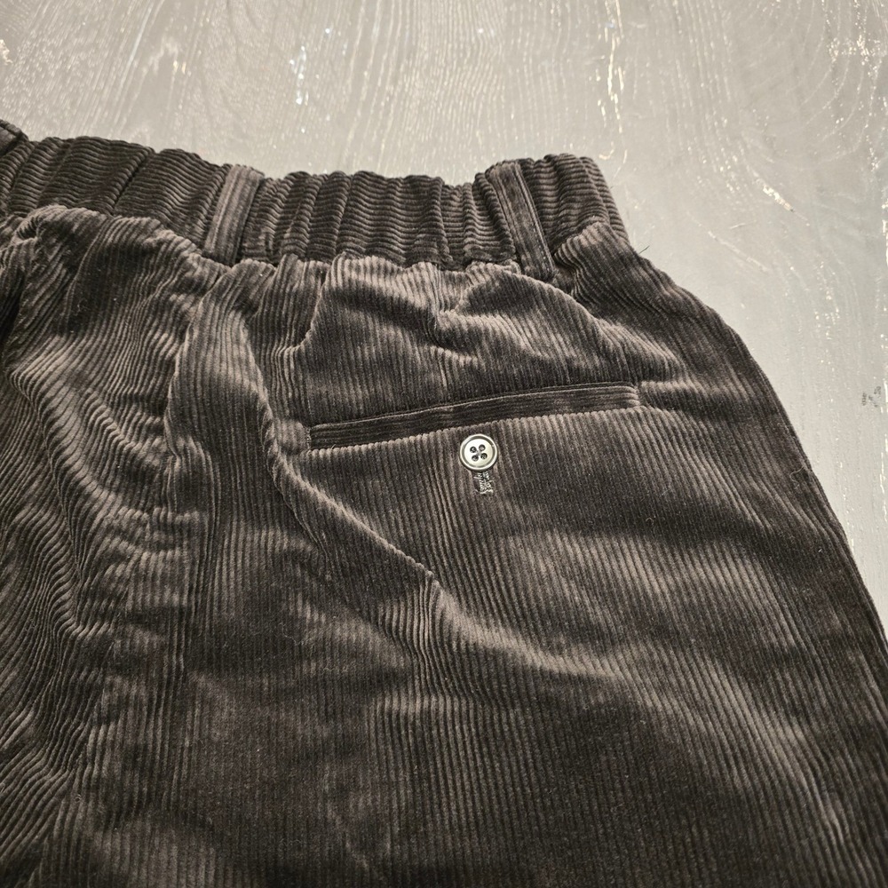 Nicholson & Nicholson Corduroy Trousers Black Wide Leg Pleated Made in Japan 38 - Picture 6 of 6